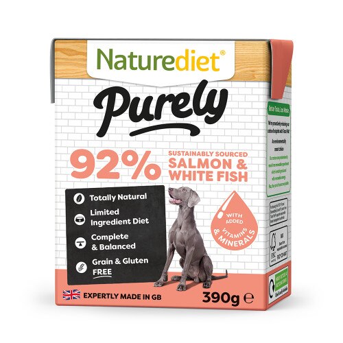 Naturediet Purely Salmon & White Fish Dog Food - 18 x 390g